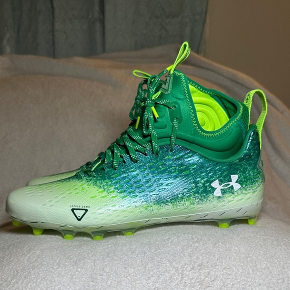 NEW Under Armour Spotlight Lux MC 2.0 Football Cleats Green Men Size 12 main image 6